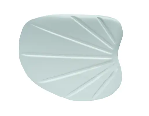 Style 1 standard temporal silicone implant, a soft curved shape that fills the main hollow of the temple